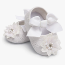 Ohwawadi Infant Baby Girl Shoes Baby Mary Jane Flats Princess Wedding Dress Shoes Crib Shoe for Newborns, Infants, Babies, and Toddlers, Size 0-6 Month