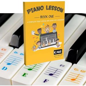 QMG Piano & Keyboard Stickers for Beginners, Includes Guide Book by Dr. Almeida 
