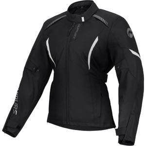 Motorcycle Jacket for Women With CE Armor and Waterproof Riding Gear with Body Armor Foam Padding & Breathable Fabric (Large, Black White)