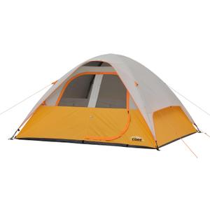 CORE Tent 6 Person for Outdoor Family, Hiking, and Backpacking | Portable Dome Camp Tent with Storage Pockets for Camping Accessories