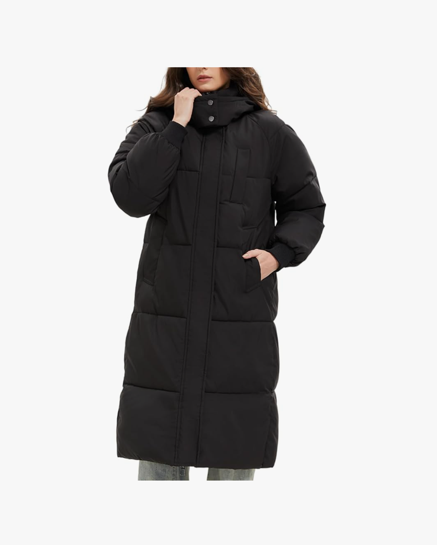 Long Puffer Jacket for Women,2024 Thickened Winter Coat Hooded with Deep Pockets, Ladies Warm Winter Jacket, M