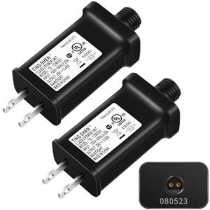 Enhon 2 Pack 29V Class 2 LED Power Supply, UL Certified Transformer Replacement, IP44 Waterproof Low Voltage US Plug Adapter for LED String Light Christmas Xmas Tree Light, Black(TS-13W29V)