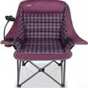 Oversized Camping Chairs for Adults- Heavy Duty Extra Large Lawn Chair,Folding Comfy Padded Camp Chair for Outdoor Sports Garden Beach Fishing,Wide&Thick,Purple Plaid