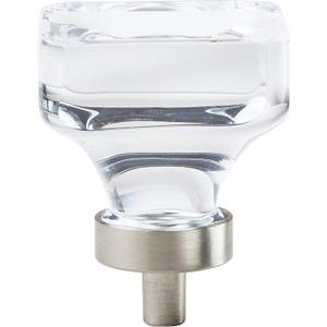 Amerock | Cabinet Knob | Clear/Satin Nickel | 1-3/8 inch (35 mm) Length | Glacio | 1 Pack | Drawer Knob | Cabinet Hardware