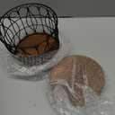 Frcctre Coffee Filter Holder with Wood Lid, Large Capacity Coffee Filter Storage Container Metal Wire K Cup Pod Organizer Basket, Coffee Bar Accessories Decor