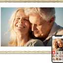 Digital Picture Frame, 10.1'' Frameo Digital Frame Wifi, 32GB Memory, 1280*800 HD Touch Screen Digital Photo Frame, Wall Mountable, Share Instantly, Anniversary, Birthday Gifts for Women, Mom, Golden