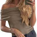 Imily Bela Women's Off The Shoulder Sweaters Casual Knit Sleeveless Summer Y2K Going Out Tops Blouses XXL