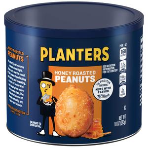 Planters Honey Roasted Peanuts (6 ct Pack, 10 oz Canisters) Best By Jul 17 2025