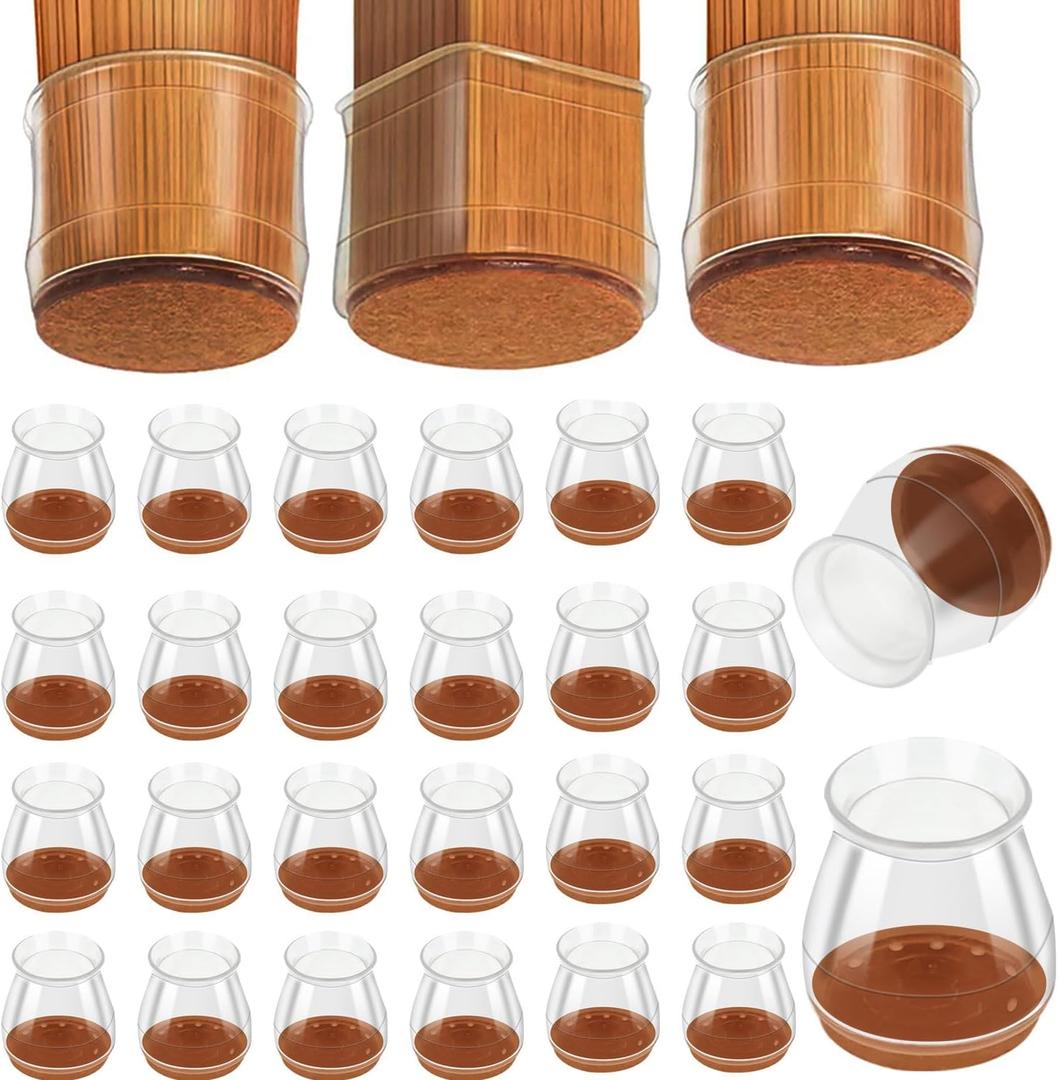 2 x ZCFLYYD Chair Leg Protectors for Hardwood Floors, Funiture Slides, Chair Leg Cups, Floor Protectors for Furniture (32, Small (Fit:0.59"-0.83"))