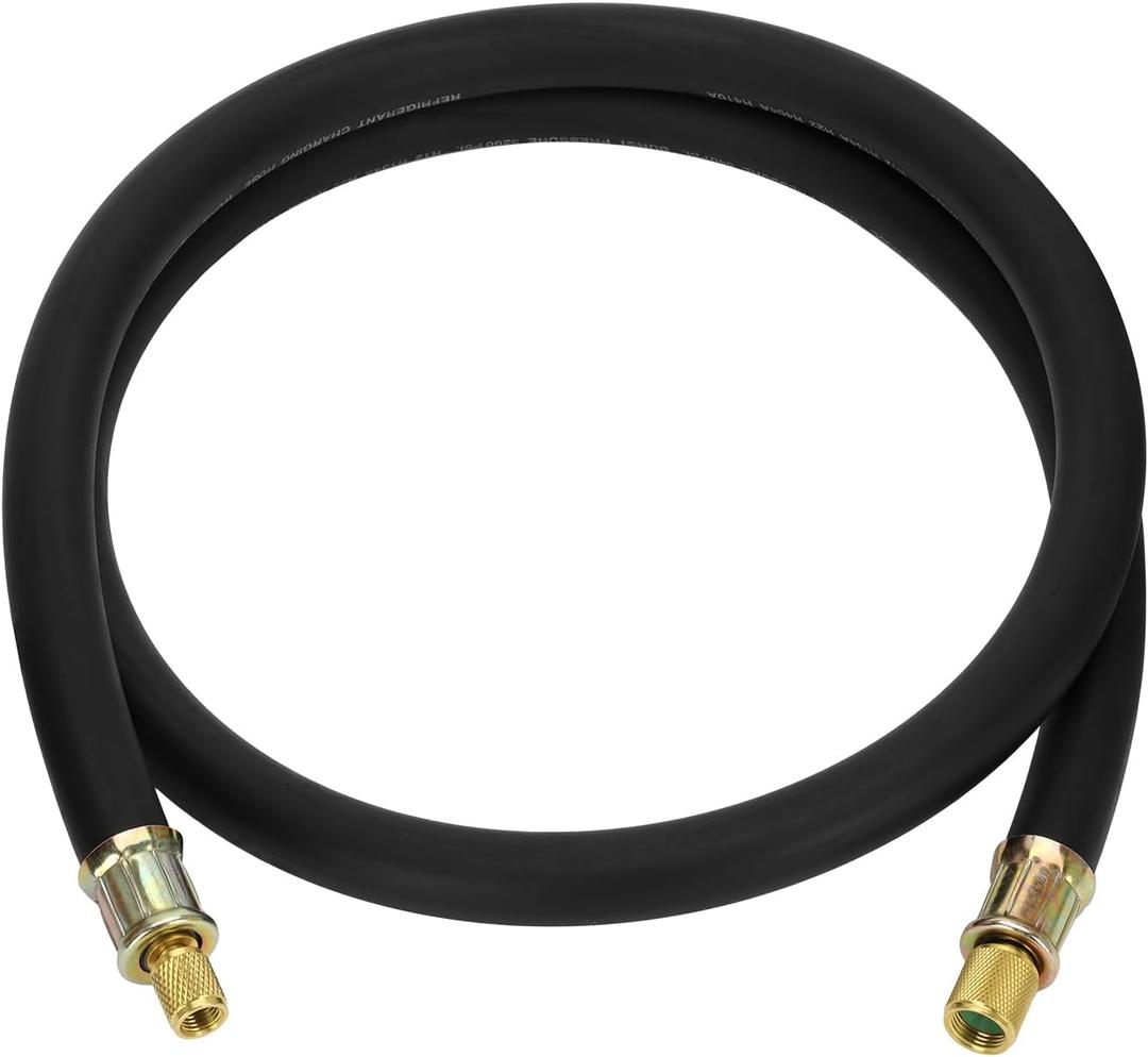 High-Flow HVAC Vacuum Certified Refrigerant Hose-3/8" to 1/4" Fittings,1/2" Internal Diameter,20 Microns Vacuum, 6 - Feet for Fast Evacuation & Recovery