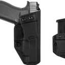 G48/48MOS/43X MOS IWB Holster Right Hand Fits Glock Models 48 /G48 MOS w/Rail/G43X MOS Pistol Holster & Universal 9mm/.40 Double Stack Mag Carrier IWB/OWB Magazine Holsters Concealed Carry