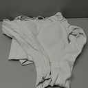 LASLULU Womens Sexy Square Neck Crop Top Ribbed Seamless Long Sleeve Workout Tops Halter Neck Athletic Yoga L