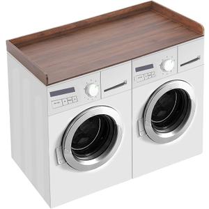 Washer Dryer Countertop, Washer and Dryer Covers for The Top, Laundry Countertop Topper Guards for Washer and Dryer, Laundry Room Storage Organization,54"x 27.5" Laundry Table for Folding Clothes (Brown)