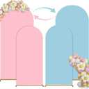 Chiara Wedding Arch Cover Set of 2 - 6Ft/7.2Ft, Double Color Spandex Fitted Arch Cover for Baby Party Birthday Banquet Shower (Pink+Blue)