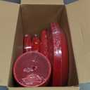 175 PCS Red Plastic Dinnerware Set Includes 50 Plates, 25 Cups, 25 Napkins, 25 Cutlery Spoons Forks & Knives, Disposable Dinnerware Set, Red Party Supplies Set