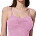 Women's Sweetheart V Neck Tank Top Adjustable Straps Workout Yoga Tops Going Out Basic Casual Crop Cami Shirts (Pink, XL)