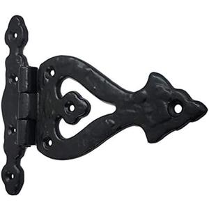 Adonai Hardware Alleluia Antique Cast Iron Vintage Heavy Duty T Hinges (5.3" x 1 Pack, Matte Black) for Barn Doors, Gates, Cabinets, Wardrobes, Sheds, Windows, Wooden Box, Chest and Trunks