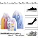 Frosted Clear Plastic Travel Shoe Bag for Men Woman Travel Organizer, 15Pcs Washable Translucent Drawstring Pouch with Rope for Golf GYM Sneaker Clothes Suitcase Home Packing Storage