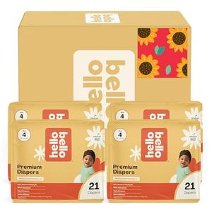 Hello Bello Diapers, Size 4 (22-37 lbs) Flower Child, 84 Count Value Pack of Premium Disposable Baby Diapers, Hypoallergenic with Soft, Cloth-Like Feel