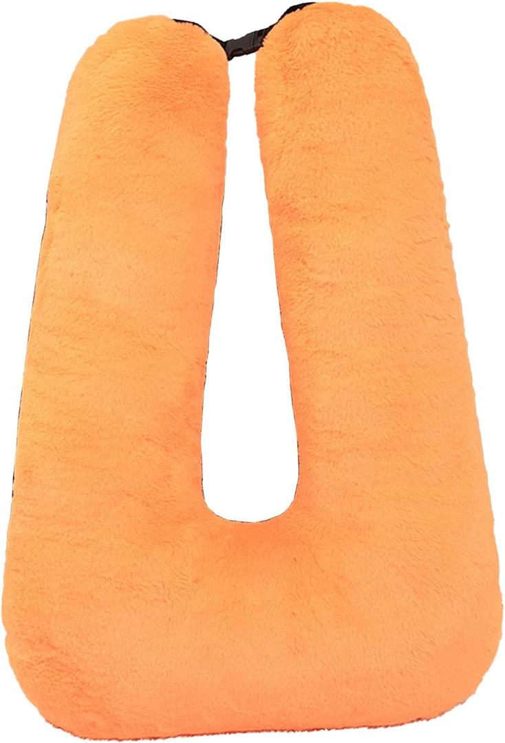S-SNAIL-OO Travel Pillow Car Pillow(28x18in) U Shaped Cushion Pillow, Long Distance Travel Sleep Pillow for Head and Body Support for Adults Children (Orange)