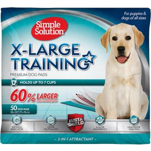 Simple Solution Extra Large Pee Pads For Dogs, Puppy Potty Training, Leak Proof Dog Pads, Pet Pee Pad, Disposable Puppy Pad, XLARGE 28"x30" (50 ct)