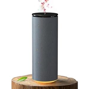 Cooper Bliss Waterless Diffuser for Essential Oils, Pure Aroma Zero Water, Cordless 10-hr Battery Operated Oil Diffuser Machine, Adjustable Scent & Timer, Ambient Light, 100% Bio-Fiber Wood (Grey)