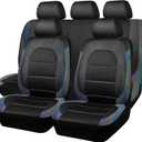 CAR PASS Leather seat Covers,Automotive Universal Sport car seat Cover Super 5mm Composite Sponge Inside,Airbag Compatible fits Most SUVs, Trucks,and Vans (Full Set,Chameleon Iridescent Reflective)