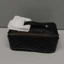 Large Capacity Travel Cosmetic Bag - Portable Makeup Bags for Women Waterproof PU Leather Checkered Makeup Organizer Bag with Dividers and Handle,Toiletry Bag for Cosmetics