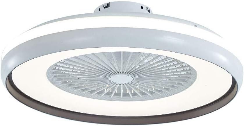 Ceiling Fans with Lights and Remote, 22 Inch Enclosed Bladeless Dimmable Ceiling Fans Flush Mount, Black Modern Low Profile Ceiling Fan with Light for Bedroom, Kitchen, Living Room, Dining Room