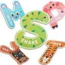 JOCHA ABC Letter Cute Animals Fridge Jumbo Large Alphabet Magnets Preschool Learning Spelling Stick Refrigerator Magnetic Uppercase Colorful Game Toys Set for Kids Toddlers 3 4 5 Years Old