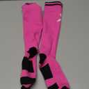 2 Pairs Breast Cancer Awareness Socks,Pink Ribbon Knee High Compression Socks for Softball Soccer Football Baseball (Small-Medium)
