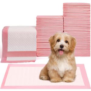 Pet Toilet Training Pads 100Count Disposable Puppy Pee Pads 18" x 13" for Dogs, Ultra Absorbent|Quick Dry|Leak-Proof Pet Potty Pads for Dog, Cat, Rabbits and Guinea Pigs (Pink)