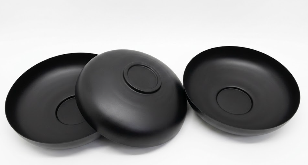 12inches Steel Bowl Decor Black, 3 Pieces