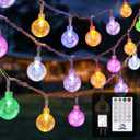 YCoisini 56FT Outdoor String Lights, 100 LED Patio Lights with Remote Control, Voice-Activated & Music Sync Mode, 16 Color-Changing Modes, Waterproof for Patio Garden Party Decor