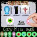 120 Pcs Halloween Luminous Mini Resin Eyeballs Bulk Small Resin Skull Tiny Cross Figurine Small Coffin Statue Miniature Decor for Halloween Party Fun Prank Party Favors Accessories