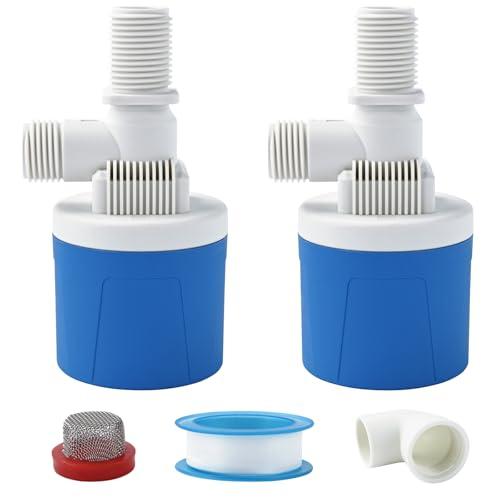 2Pcs 1/2" Top Inlet Water Float Valve, Automatic-Control Water Level Valve, Lightweight Aquapulse Control Tools for Livestock Water Tank Swimming Pool,Aquaculture,Garden Irrigation Systems
