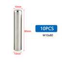 10 PCS M10x80mm Dowel Pins 304 Stainless Steel Cylindrical Pin Pegs Support Shelves Fasten Elements GB119 Fixed Pin Shaft