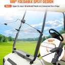 CLUBRALLY Golf Cart Windshield for Club Car DS 2000.5-UP,Foldable UV-Protective Acrylic Club Cart Windshield with Installation Kit