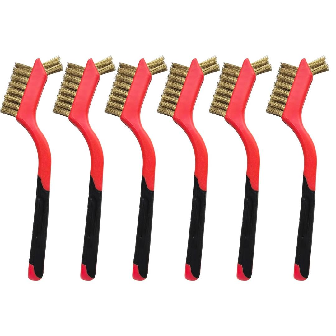 6 Pcs Brass Wire Cleaning Brush Set, Anti-Static Non-Scratch Polishing Brushes for Delicate Surfaces