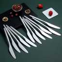 Berglander Dinner Knives Set Of 12, Stainless Steel Shiny Modern Dinner Knife, Butter Knife Table Knives Dishwasher Safe