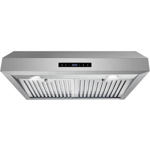 COSMO UMC30 30 in. Haven Collection 380 CFM Ducted Under-Cabinet Range Hood, LED Lights, Touch Controls, Stainless Steel