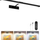 EZVALO Picture Light for Wall, 4800mAh Rechargeable Wireless Remote Battery Lights for Painting, 16In Dimmable Magnetic LED Art Display Light, Colors Temperatures, for Gallery, Living Room,Hallway