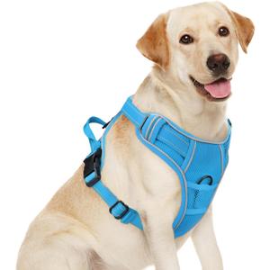 Joytale Step-in No Pull Dog Harness for Large Dogs with 2 Leash Clips, Reflective Pet Vest with Easy Control Handle, Adjustable Soft Padded Harness for Walking and Training, Aqua Blue, L