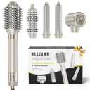 MESCOMB 5-in-1 Hot Air Styler Kit 110,000 RPM Fast-Drying Dryer, Auto-Wrap Curlers, Straightening & Volumizing Brushes All-in-One (Champagne White)