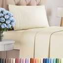 Twin Size 3 Piece Sheet Set - Comfy Breathable & Cooling Sheets - Hotel Luxury Bed Sheets for Women & Men - Deep Pockets, Easy-Fit, Extra Soft & Wrinkle Free Sheets - Off White Oeko-Tex Bed Sheet Set