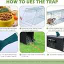 Live Animal Trap Cage with Cover, Cat Trap for Stray Cats 32 Inch Heavy Duty Folding Skunk Traps with Real Door for Raccoons, Opossums, Groundhogs, Skunks, Feral Cats, Squirrels-(32 x 10 x 12 inches)