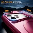 Magnetic for iPhone 17 Pro Max Case, [Compatible with Magsafe] [Military-Grade Protection] [Translucent Matte] Anti-Scratch Back, Non-Slip, Shockproof Protective Phone Cover 6.9", Hot Pink