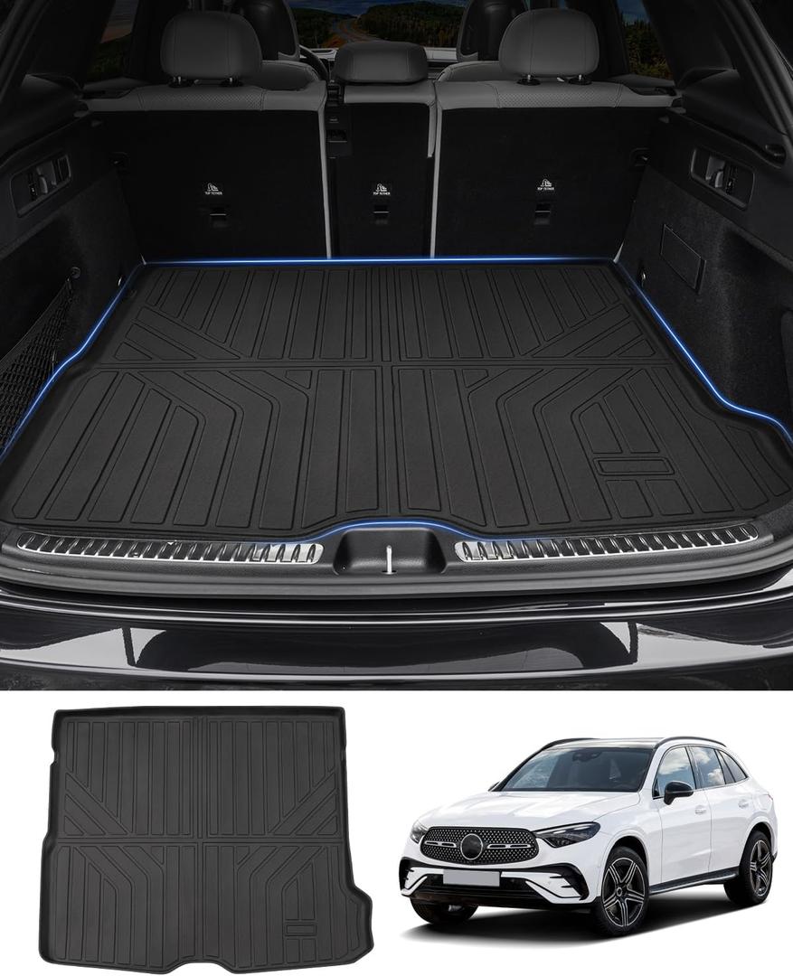 Powerty Trunk Mat Compatible for Mercedes-Benz GLC 2023 2024 2025 2026 Accessories Cargo Mat All Weather Cargo Liner Rear Trunk Mat