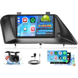 Roinvou 4+64G Car Radio for Lexus RX 350 RX350 RX450h MK3 2010 2011 2012 2013 2014 2015, 9" Touch Screen Carplay Android Auto with 32EQ 1280 * 720 Resolution Bluetooth 5.0