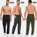 lomsoe 3 Pack Men's Athletic Pants with Zip Pockets, Lightweight Workout Sweat Pants Gifts for Men (Black, M)